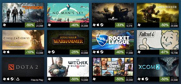 Steam anuncia sus juegos más vendidos de 2016